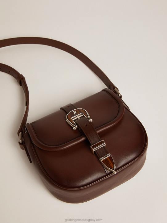 mujer bolso rodeo pequeño en piel color canela oscuroGolden Goose 02H6484