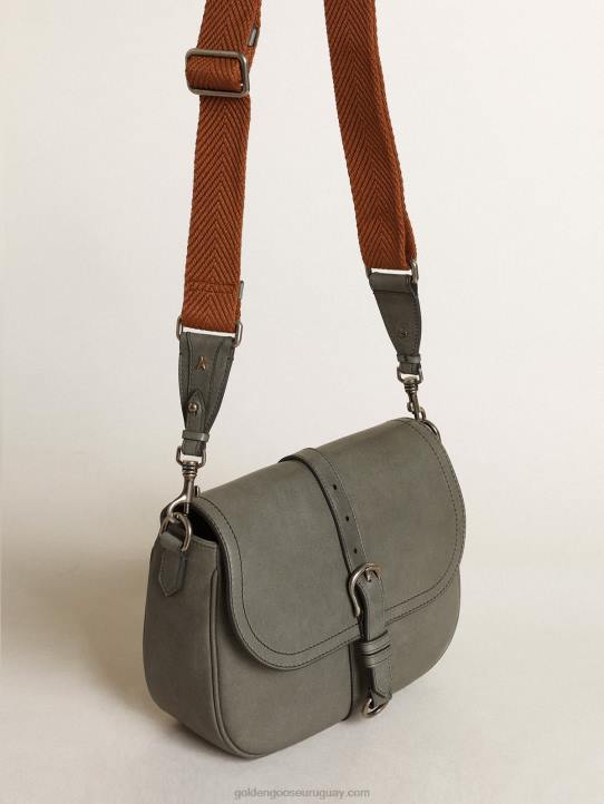 mujer bolso sally mediano de piel gris piedra con hebilla y bandolera en contrasteGolden Goose 02H6450