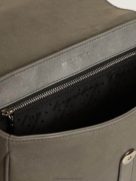 mujer bolso sally mediano de piel gris piedra con hebilla y bandolera en contrasteGolden Goose 02H6450