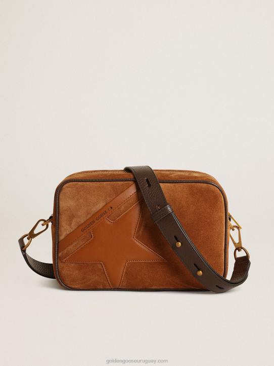 mujer Bolso estrella de ante color tabaco con estrella de piel tono sobre tonoGolden Goose 02H6486