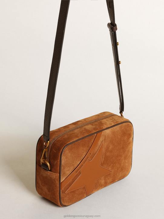 mujer Bolso estrella de ante color tabaco con estrella de piel tono sobre tonoGolden Goose 02H6486