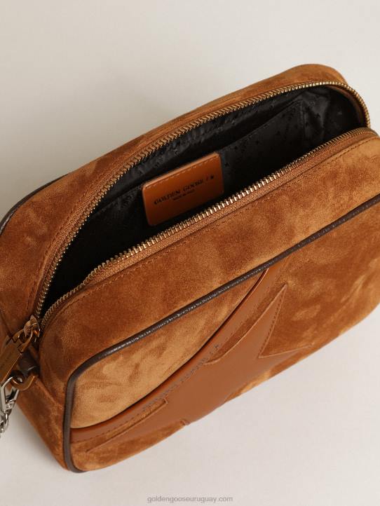mujer Bolso estrella de ante color tabaco con estrella de piel tono sobre tonoGolden Goose 02H6486