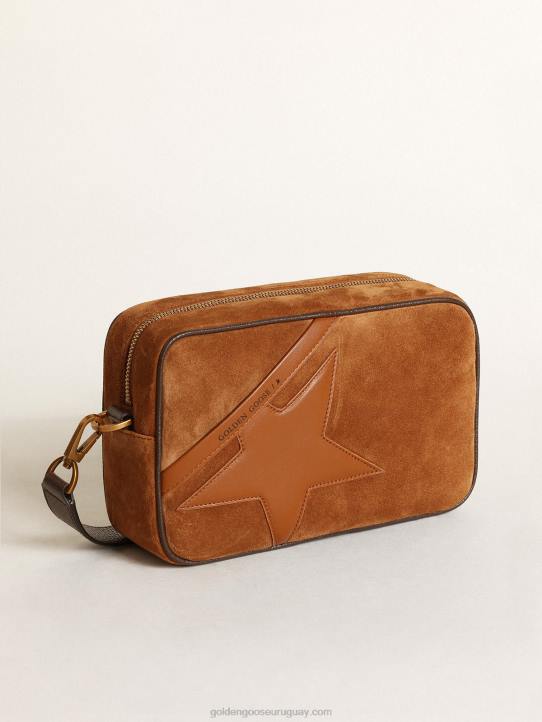mujer Bolso estrella de ante color tabaco con estrella de piel tono sobre tonoGolden Goose 02H6486