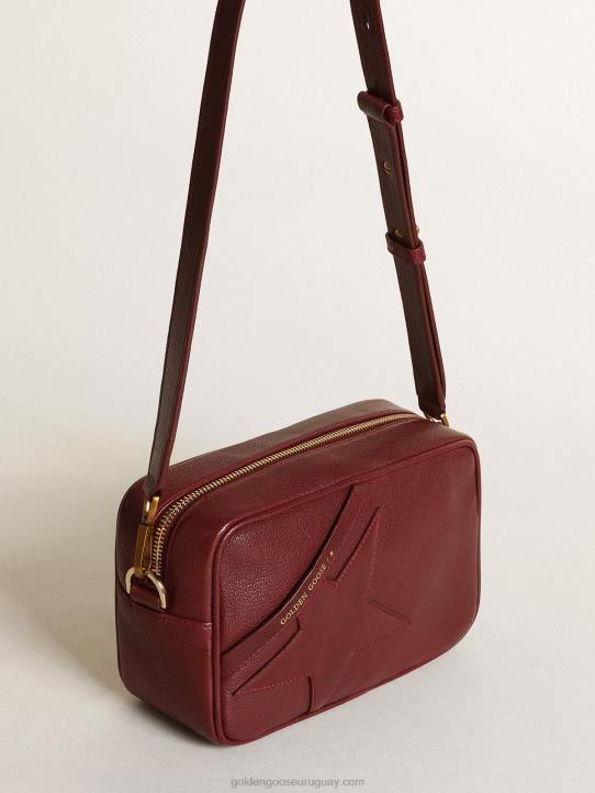 mujer Bolso estrella de piel color burdeos con estrella tono sobre tonoGolden Goose 02H6442