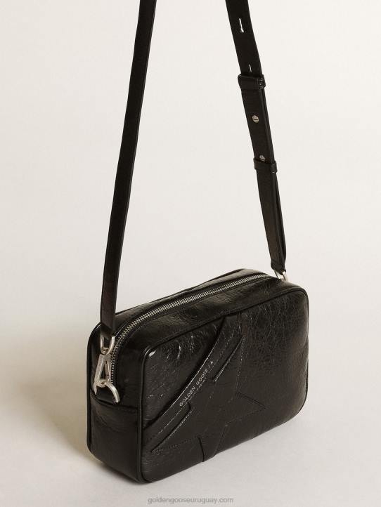 mujer Bolso estrella de piel negra brillante con estrella tono sobre tonoGolden Goose 02H6488