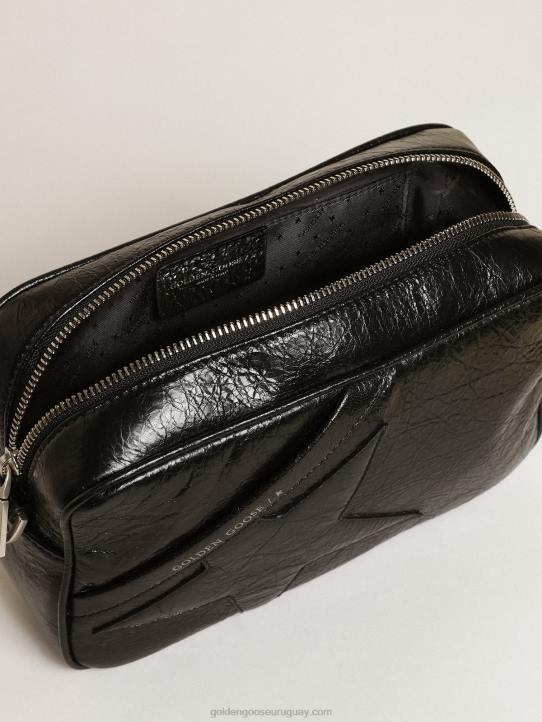 mujer Bolso estrella de piel negra brillante con estrella tono sobre tonoGolden Goose 02H6488