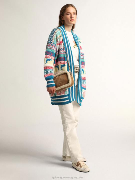 mujer bolso estrella elaborado en piel serraje con ribete de borregoGolden Goose 02H6477