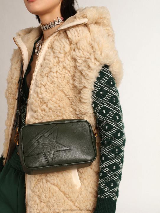 mujer bolso star de piel verde oscuro con estrella tono sobre tonoGolden Goose 02H6444