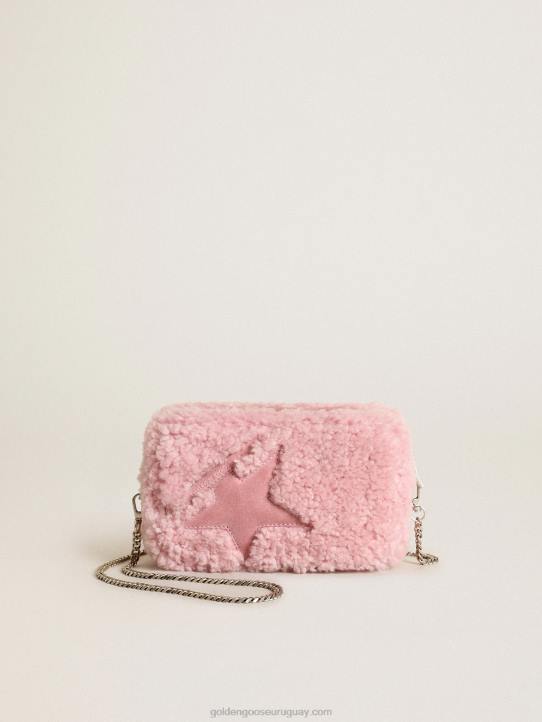 mujer bolso mini estrella de borrego rosa con estrella de anteGolden Goose 02H6447