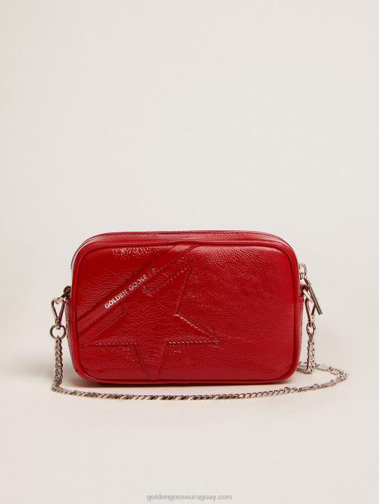 mujer bolso mini estrella de charol rojo con estrella tono sobre tonoGolden Goose 02H6470