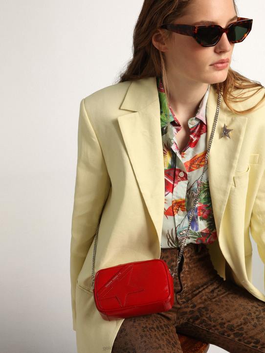 mujer bolso mini estrella de charol rojo con estrella tono sobre tonoGolden Goose 02H6470