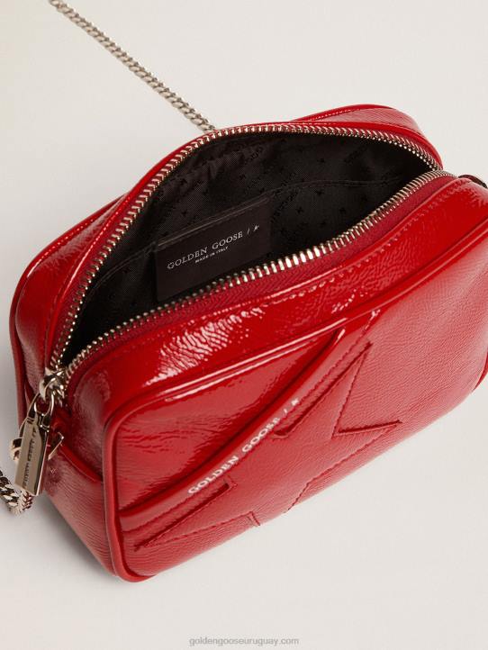 mujer bolso mini estrella de charol rojo con estrella tono sobre tonoGolden Goose 02H6470