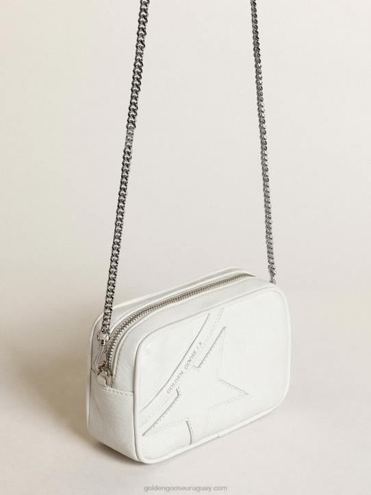 mujer bolso mini estrella de piel blanca brillante con estrella tono sobre tonoGolden Goose 02H6445
