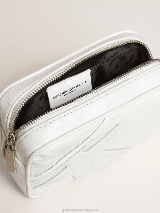 mujer bolso mini estrella de piel blanca brillante con estrella tono sobre tonoGolden Goose 02H6445