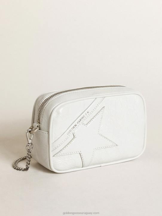 mujer bolso mini estrella de piel blanca brillante con estrella tono sobre tonoGolden Goose 02H6445
