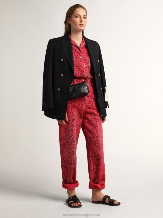 mujer bolso mini estrella de piel negra brillante con estrella tono sobre tonoGolden Goose 02H6482