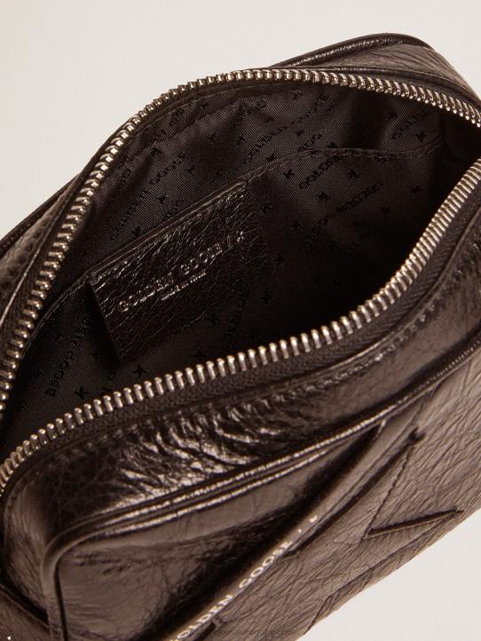 mujer bolso mini estrella de piel negra brillante con estrella tono sobre tonoGolden Goose 02H6482