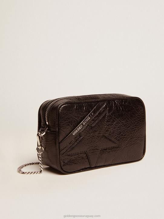 mujer bolso mini estrella de piel negra brillante con estrella tono sobre tonoGolden Goose 02H6482