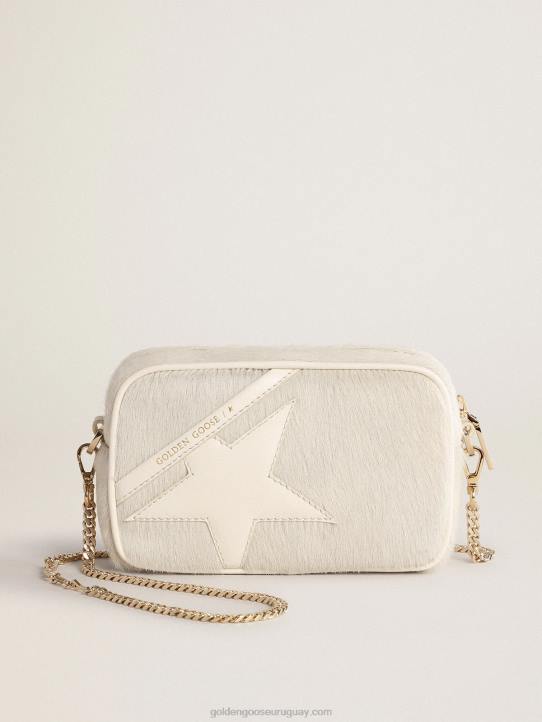 mujer bolso mini estrella en piel heritage blanco con estrella tono sobre tonoGolden Goose 02H6485