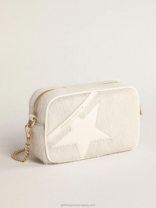 mujer bolso mini estrella en piel heritage blanco con estrella tono sobre tonoGolden Goose 02H6485