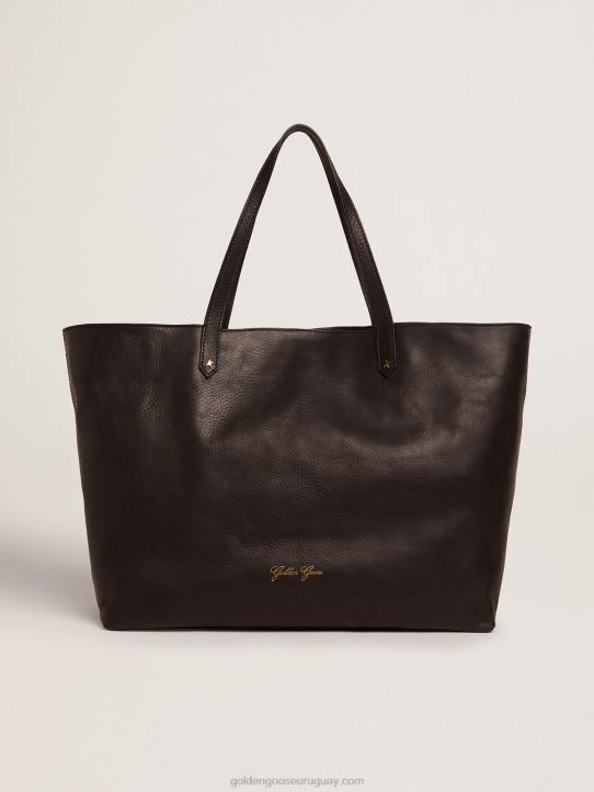 mujer bolso pasadena negro con logo dorado en el frenteGolden Goose 02H6474