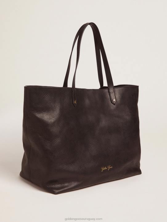 mujer bolso pasadena negro con logo dorado en el frenteGolden Goose 02H6474