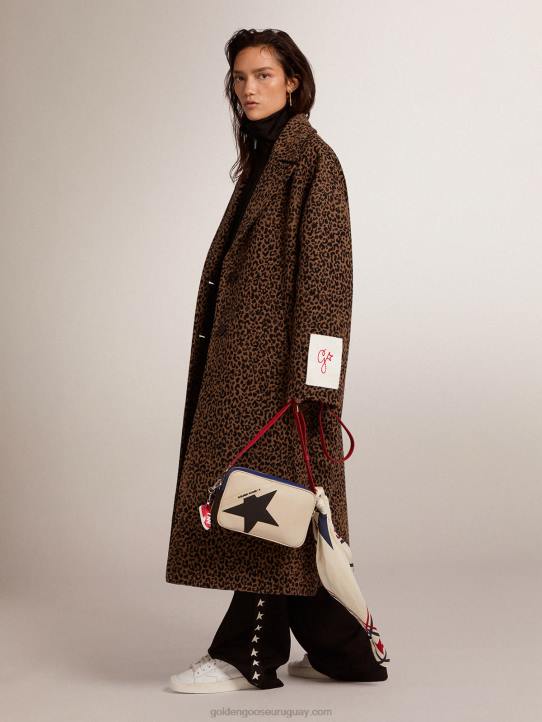 mujer abrigo capullo de botonadura sencilla de lana con estampado animal jacquardGolden Goose 02H6966