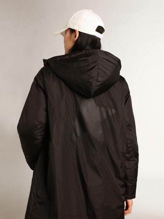 mujer chamarra acolchada con capucha hasta los tobillos black star collectionGolden Goose 02H6998