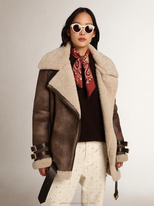 mujer chaqueta de piel de oveja chelsey de la colección JourneyGolden Goose 02H61037
