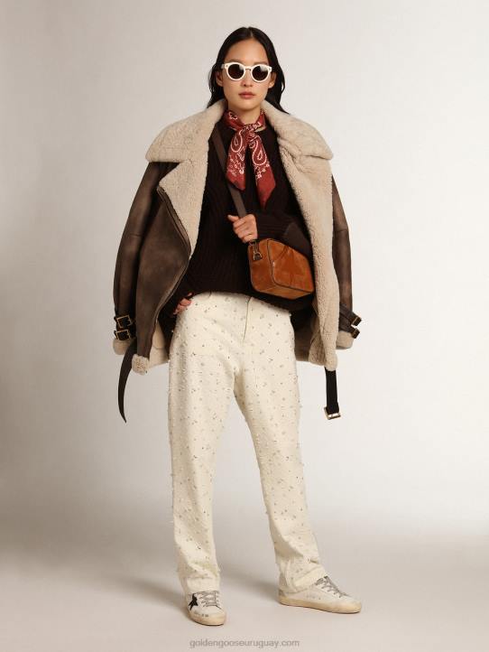 mujer chaqueta de piel de oveja chelsey de la colección JourneyGolden Goose 02H61037
