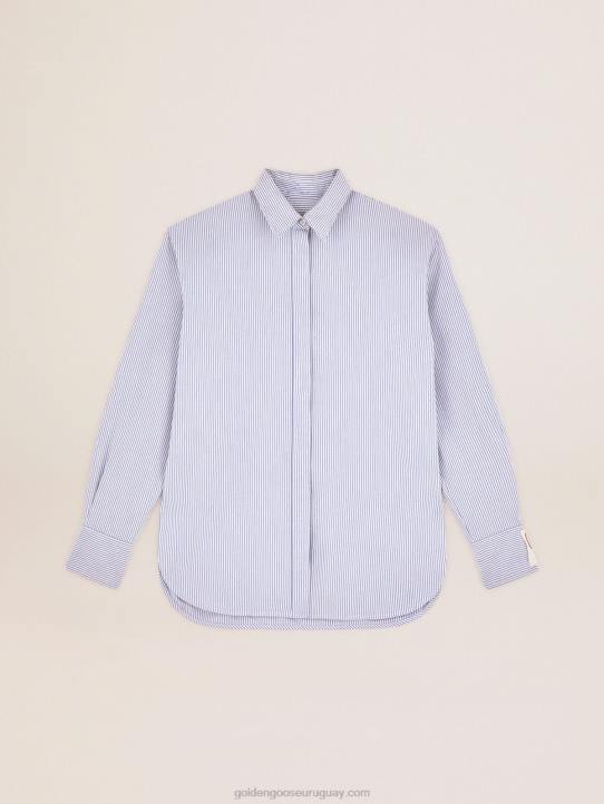mujer camisa rayas azul claro candyGolden Goose 02H61061