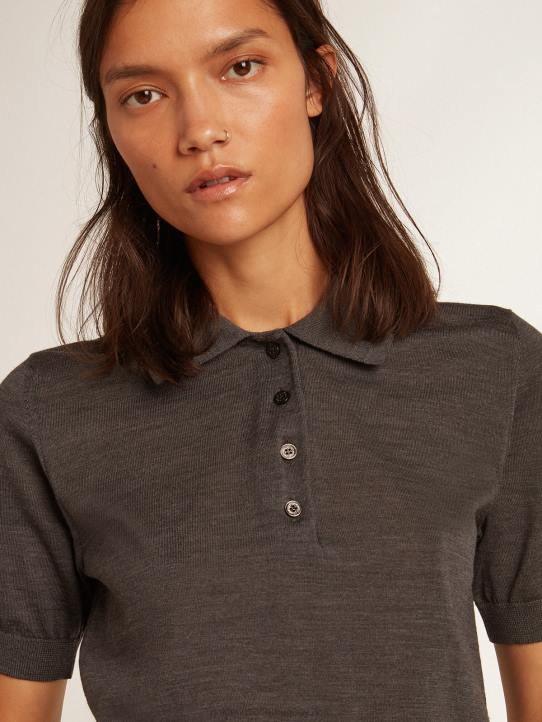 mujer polo de lana merino antracitaGolden Goose 02H6973