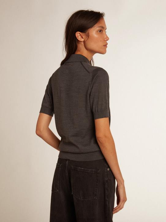 mujer polo de lana merino antracitaGolden Goose 02H6973