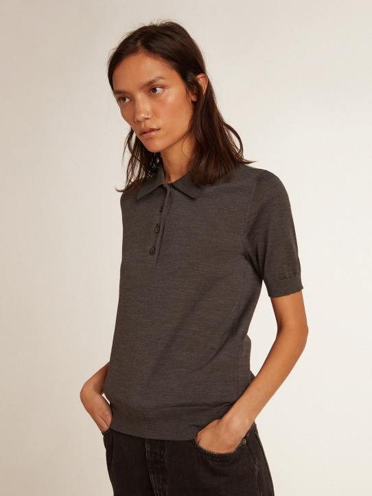 mujer polo de lana merino antracitaGolden Goose 02H6973