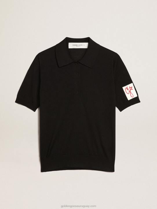 mujer polo de lana merino negraGolden Goose 02H6943