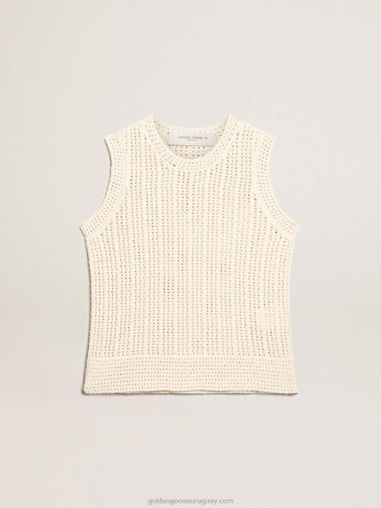 mujer top sin mangas de punto color papiroGolden Goose 02H61043
