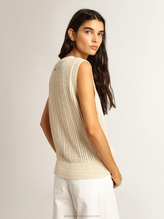 mujer top sin mangas de punto color papiroGolden Goose 02H61043