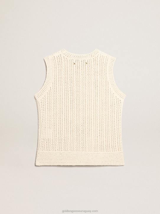 mujer top sin mangas de punto color papiroGolden Goose 02H61043