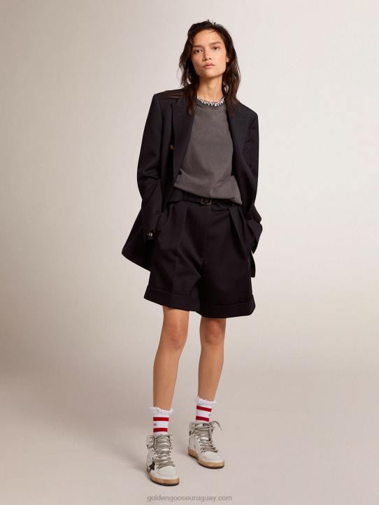 mujer camiseta de la colección en gris antracita con cristales cabujónGolden Goose 02H6947