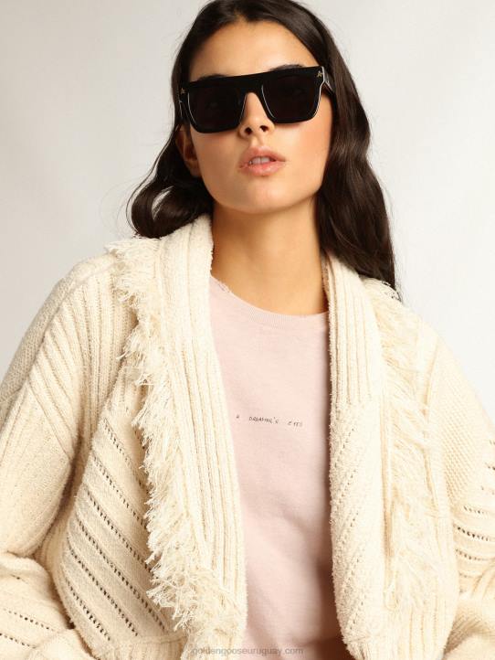 mujer camiseta rosa pálido con letras en la parte delanteraGolden Goose 02H6972
