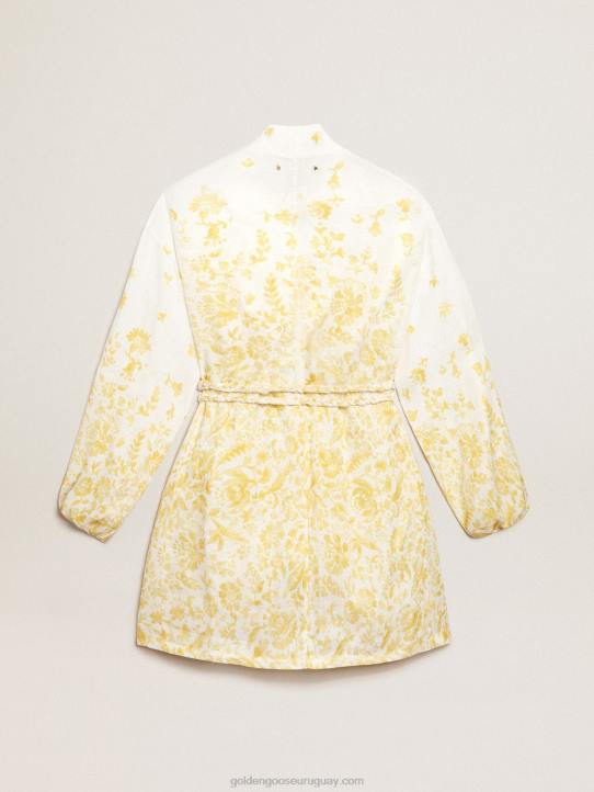 mujer Vestido mini resort collection de lino con estampado amarillo limónGolden Goose 02H61006