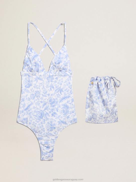 mujer bañador de una pieza resort collection con estampado azul mediterráneoGolden Goose 02H61015