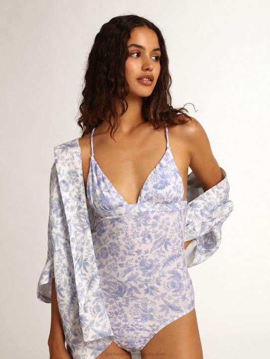 mujer bañador de una pieza resort collection con estampado azul mediterráneoGolden Goose 02H61015
