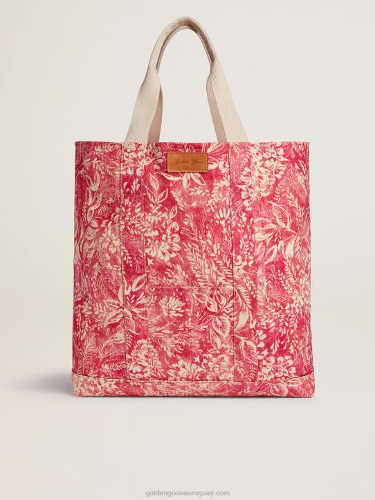 mujer Bolso ocean de lona de la colección cápsula golden resort en rojo vintage con detalles en contraste 02H6456