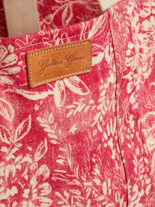 mujer Bolso ocean de lona de la colección cápsula golden resort en rojo vintage con detalles en contraste 02H6456