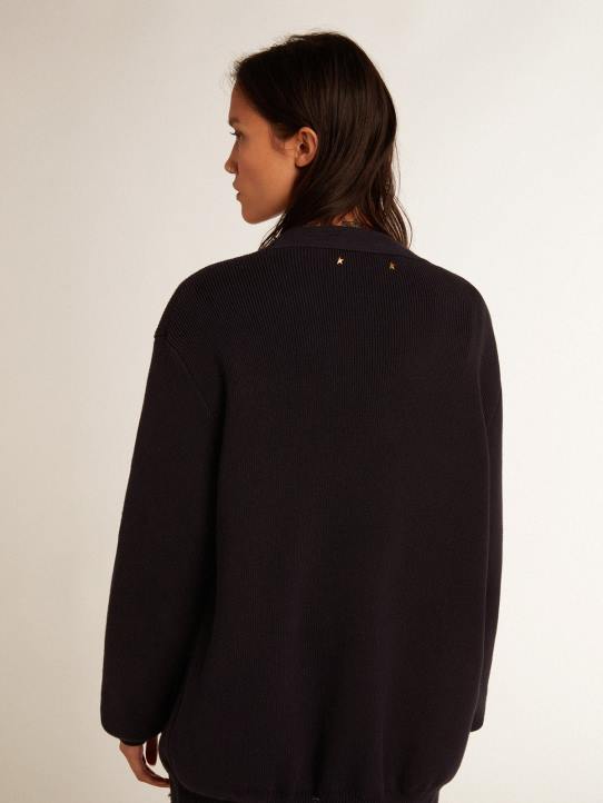 mujer cárdigan de algodón azul oscuro envejecidoGolden Goose 02H6921