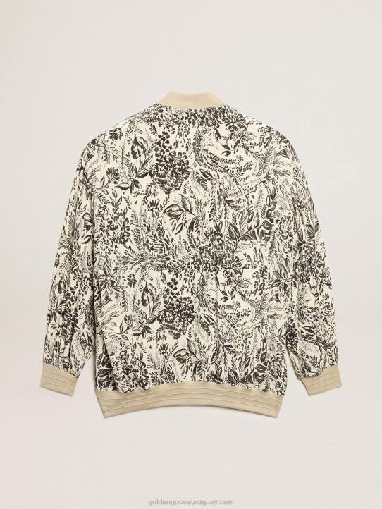mujer cárdigan de viscosa blanca con estampado de toile de jouy y bordadoGolden Goose 02H61047
