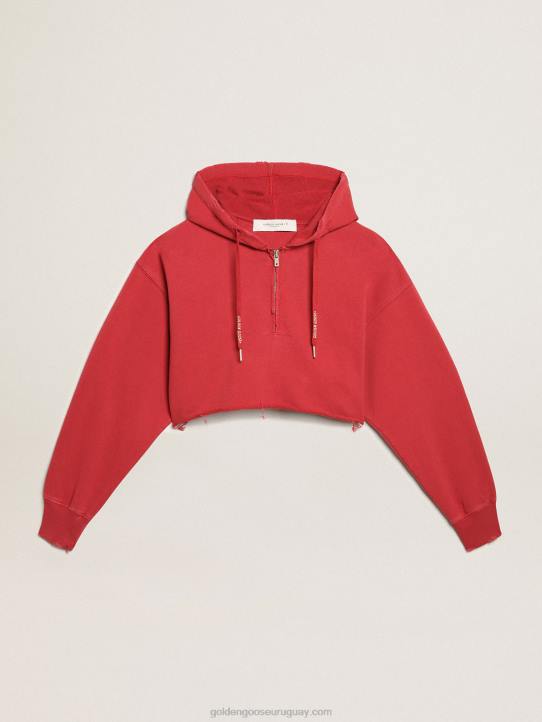 mujer sudadera corta con capucha en rojoGolden Goose 02H6979