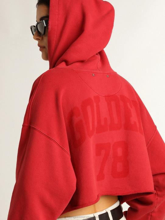 mujer sudadera corta con capucha en rojoGolden Goose 02H6979