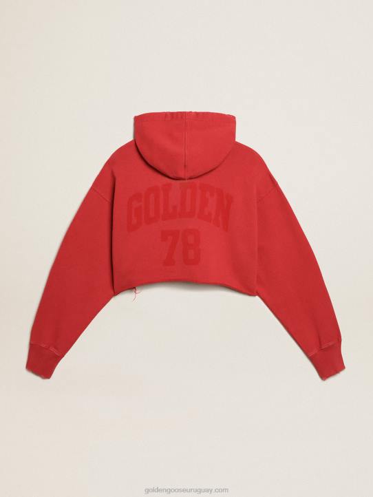 mujer sudadera corta con capucha en rojoGolden Goose 02H6979